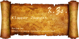 Klapper Zsanett névjegykártya