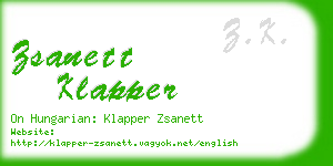 zsanett klapper business card